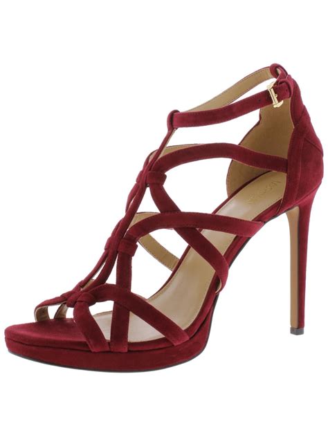 michael kors sandra platform caged dress sandals|Michael Kors suede platform sandals.